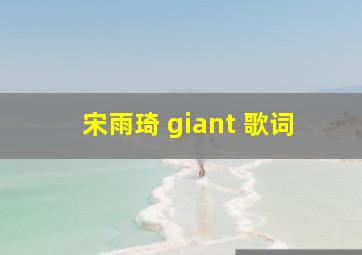 宋雨琦 giant 歌词